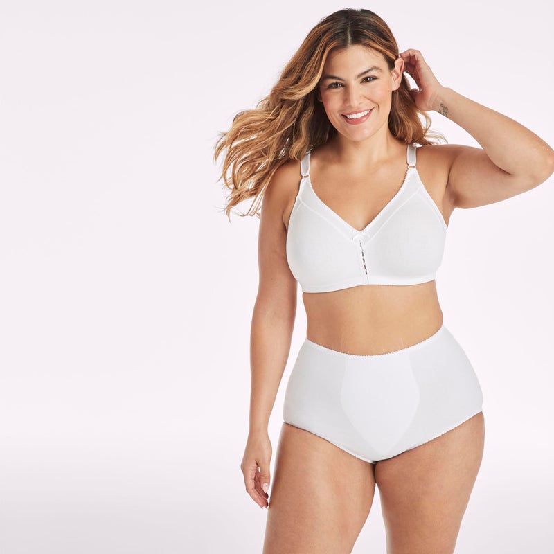 Bali Women's Double Support Cotton Stretch Wire-Free Bra, White, 36D - Image 4